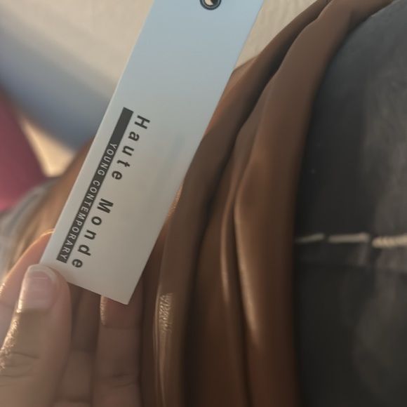 Brown leather leggings - Picture 3 of 3